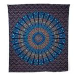 Authentiek Mandala Wandkleed Katoen Blauw/ Oranje (240 x 210, Huis en Inrichting, Nieuw, Verzenden