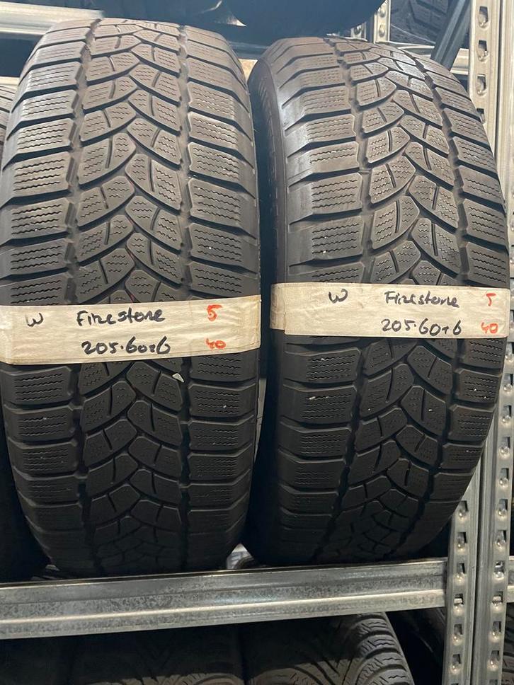 205-60-16 Firestone Winterbanden 5mm Incl Montage 205 60 16, Auto-onderdelen, Banden en Velgen, 16 inch, Winterbanden, 205 mm