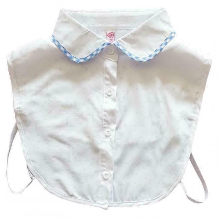 NIEUW! Wit los blouse kraagje met blauwe ruitjes !, Kleding | Dames, Blouses en Tunieken, Wit, Nieuw, Maat 42/44 (L), Verzenden
