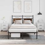 vidaXL Bedframe zonder matras hout gerookt eikenkleurig, Huis en Inrichting, Slaapkamer | Bedden, Bruin, Verzenden, Nieuw, 190 cm of minder