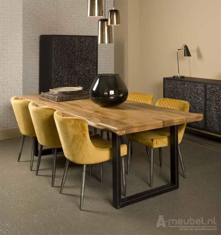 Eettafel-U Nicosia Mango - eettafel, Huis en Inrichting, Tafels | Eettafels, Nieuw, Overige materialen