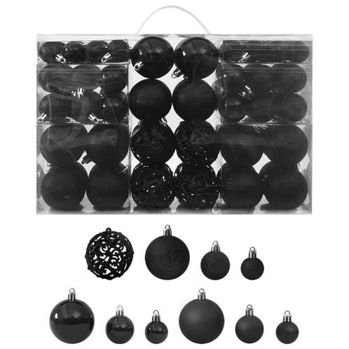 vidaXL 100-delige Kerstballenset zwart, Diversen, Kerst, Nieuw, Verzenden