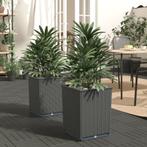 vidaXL Plantenbakken 2 st 30x30x37 cm polypropeen zwart, Kunststof, Verzenden, Minder dan 60 cm, Nieuw
