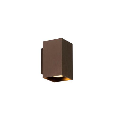 Moderne wandlamp donkerbrons vierkant 2-lichts - Sandy, Huis en Inrichting, Lampen | Wandlampen, Nieuw