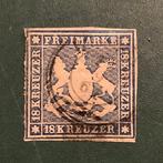 Württemberg 1859 - 18 Kreuzer wapenschild ongetand-, Gestempeld