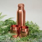 Puur koperen set van fles met 2 bolle bekers sequence ± 950, Ophalen of Verzenden, Nieuw