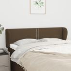 vidaXL Hoofdbord met randen 147x23x78/88 cm stof donkerbruin, Huis en Inrichting, Verzenden, Nieuw, Bruin, Stof