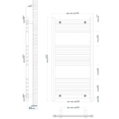 Radiator Boss & Wessing Wingrave 100x40 cm Mat Zwart, Doe-het-zelf en Verbouw, Verwarming en Radiatoren, Ophalen of Verzenden