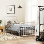 vidaXL Bedframe met hoofd- en voeteneinde metaal wit 90x190, Huis en Inrichting, 90 cm, Eenpersoons, Verzenden, Wit