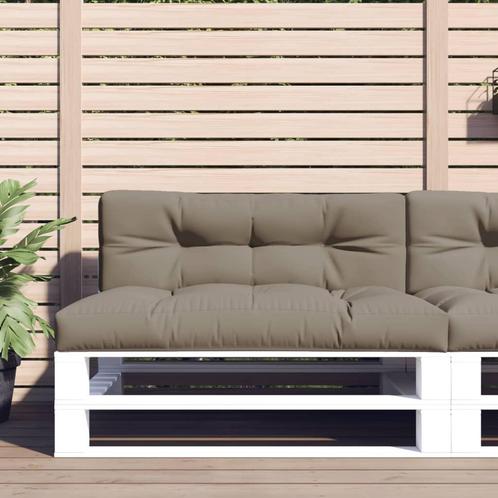 vidaXL Palletkussen 120x40x12 cm stof taupe, Huis en Inrichting, Woonaccessoires | Kussens, Nieuw, Verzenden