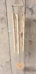 Metalen windgong wood look met 5 pijpen 75 cm