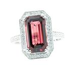 Ring - 14 karaat Witgoud, Rich Red (Geen warmte, Birma) -, Nieuw