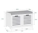 Schoenenkast met zitkussen en 3 opbergmanden halbank, Verzenden, Nieuw