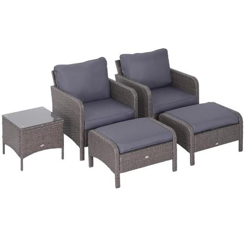 TRUUSK 5 St. Polyrattan Tuinmeubelen Zitgroep Tuinset Bankst, Tuin en Terras, Tuinsets en Loungesets, Nieuw, Verzenden