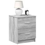 vidaXL Nachtkastjes 2 st met 2 lades 40x36x50 cm grijs, Huis en Inrichting, Slaapkamer | Nachtkastjes, Verzenden, Nieuw, Hout