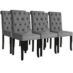 vidaXL Eetkamerstoelen 6 st stof donkergrijs, Huis en Inrichting, Stoelen, Verzenden, Nieuw, Grijs