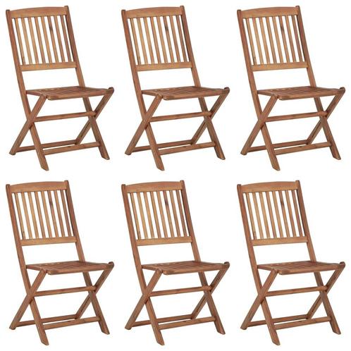 vidaXL Tuinstoelen 6 st inklapbaar massief acaciahout, Tuin en Terras, Tuinstoelen, Nieuw, Hout, Verzenden