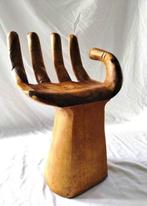 Stoel - Open Gesculpteerde Hand - Teak, Antiek en Kunst