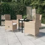 vidaXL 5-delige Tuinset met kussens beige, 4 zitplaatsen, Nieuw, Tuinset, Verzenden