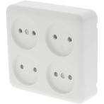 Q-LINK - Wandcontactdoos - Opbouw - 4-voudig Stopcontact -, Kunststof, Overige typen, Nieuw, Ophalen of Verzenden