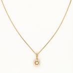 Ketting met hanger - 18 karaat Geel goud Diamant
