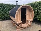 Buitensauna Barrelsauna | TR270 Halfglas | 6 pers | Showroom, Ophalen of Verzenden, Nieuw, Fins of Traditioneel, Complete sauna