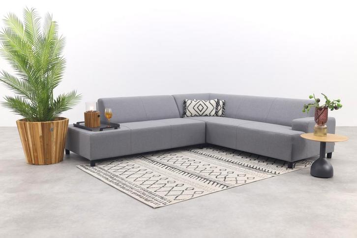 Malaga hoekbank loungeset chaise longue - taupe, Tuin en Terras, Tuinsets en Loungesets, Loungeset, Nieuw, Overige materialen