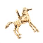Gouden hanger van een paard (paard hanger, gouden paard), Sieraden, Tassen en Uiterlijk, Bedels, Overige merken, Goud, Gebruikt