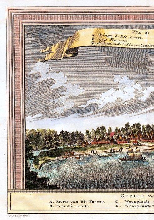 Senegal - Rufisque; J. van der Schley - Gezigt van Rufisco -, Boeken, Atlassen en Landkaarten