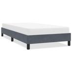 vidaXL Bedframe zonder matras 90x220 cm fluweel donkergrijs, Eenpersoons, Verzenden, Nieuw, Stof