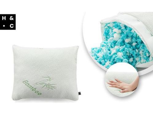 H&C Bamboo Memory Foam Hoofdkussen - Antibacterieel -, Huis en Inrichting, Woonaccessoires | Overige, Nieuw, Verzenden