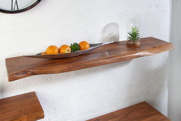 Massieve wandplank MAMMUT 115cm acaciahouten plank met, Huis en Inrichting, Woonaccessoires | Wandplanken en Boekenplanken, Ophalen of Verzenden