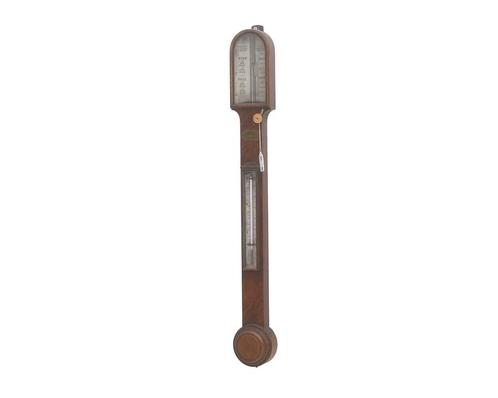 Een houten stick-barometer, Engeland, 19e eeuw, Antiek en Kunst, Antiek | Klokken