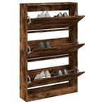 vidaXL Schoenenkast 80x21x125,5 cm bewerkt hout gerookt, Huis en Inrichting, Verzenden, Nieuw