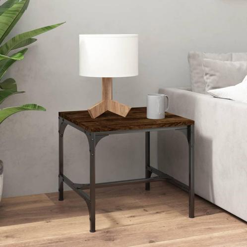 vidaXL Salontafel 50x50x35 cm bewerkt hout gerookt, Huis en Inrichting, Tafels | Salontafels, 50 tot 100 cm, Nieuw, Overige houtsoorten