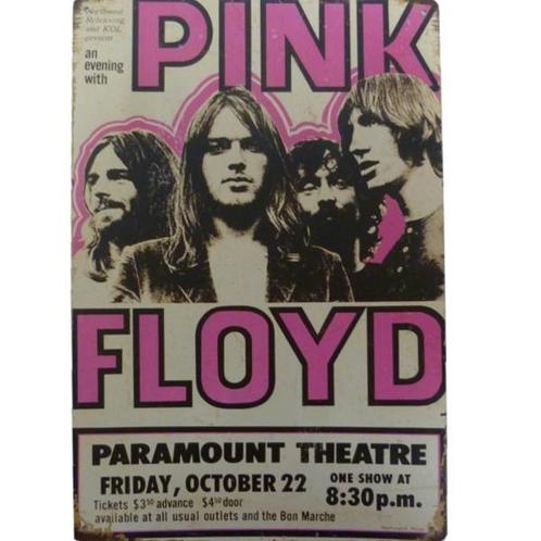 Wandbord reclamebord concert muziek Pink Floyd on tour bord, Verzamelen, Posters, Nieuw, A4 of kleiner, Muziek, Rechthoekig Staand