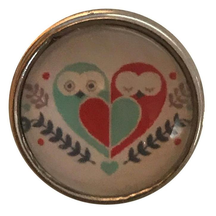 Fako Bijoux - Click Button - Glas - Uiltjes Hart, Sieraden, Tassen en Uiterlijk, Armbanden, Verzenden