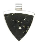 Zilveren Pyriet in Leisteen edelsteen punt XL hanger, Verzenden, Nieuw