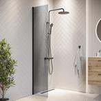 Douchewand Rizani 40 x 200 cm Zwart – Getint Rookglas, Verzenden, Nieuw, Douche