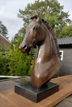 Beeld, horsehead - 34 cm - brons marmer