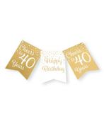 Banner 40 Jaar Goud Wit 6m, Verzenden, Nieuw