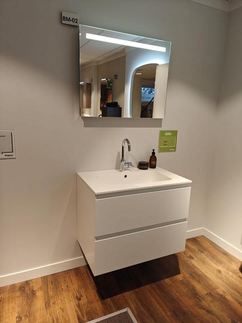 Showmodel badmeubel 80cm mat wit - 0032, Huis en Inrichting, Badkamer | Badkamermeubels, Wastafelkast, Nieuw, Ophalen