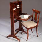 Haardscherm met schrijfblad en inktpotjes ca 1870  No931155, Ophalen of Verzenden