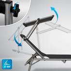 Ligbed - Ligstoel - Zonnebed - Opvouwbaar - Grijs - Tillvex®, Tuin en Terras, Verzenden, Zo goed als nieuw