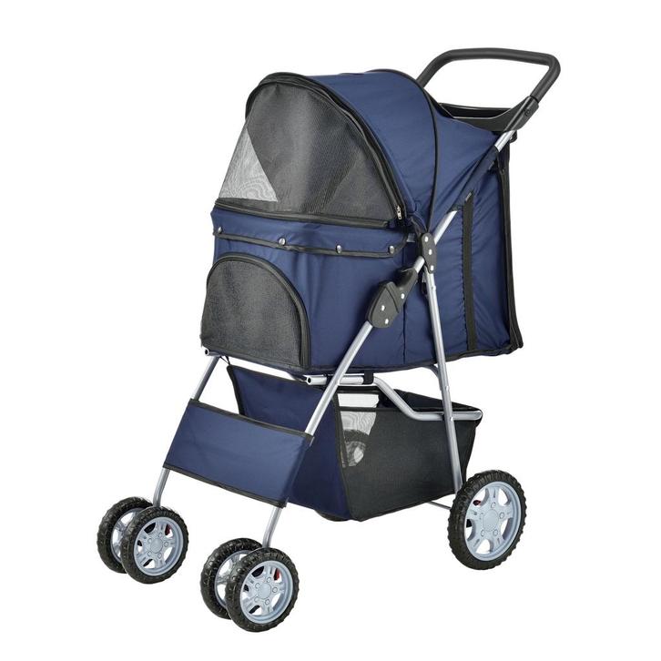 Hondenbuggy met 4 wielen 73x46x100 cm max. 15 kg blauw, Dieren en Toebehoren, Honden-accessoires, Verzenden