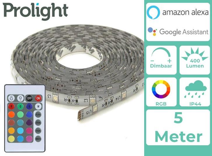 Prolight LED-Strip - Multicolour - 5 Meter - Met, Huis en Inrichting, Lampen | Overige, Nieuw, Verzenden