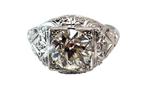 Ring Platina, Art Deco Platina en Diamanten Ring 2.13, Nieuw