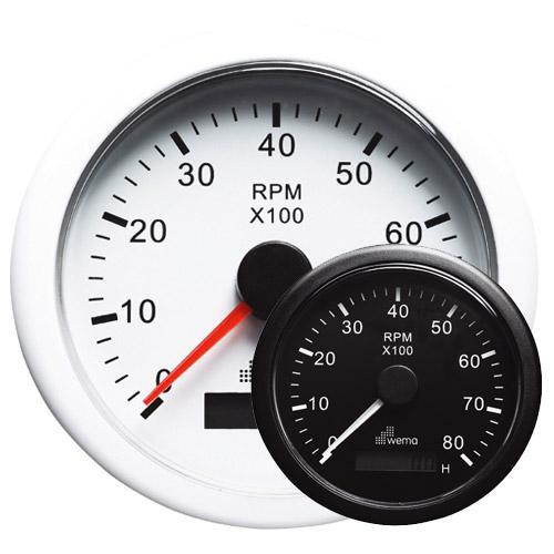 Wema Toerenteller met digitale urenteller-Zwart 4000 r/pm, Watersport en Boten, Bootonderdelen, Nieuw, Ophalen of Verzenden