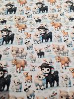 french terry wit animals, Hobby en Vrije tijd, Stoffen en Lappen, Overige materialen, 120 cm of meer, Wit, Nieuw