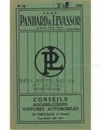 1926 PANHARD & LEVASSOR INSTRUCTIEBOEKJE FRANS